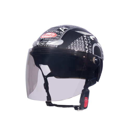 Mũ Bảo Hiểm Nửa Đầu Có Kính Andes 3S126 đen nhám