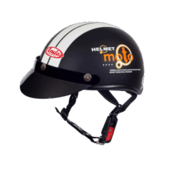 Mũ Bảo Hiểm Nửa Đầu Andes 3SHALY Tem đen trắng