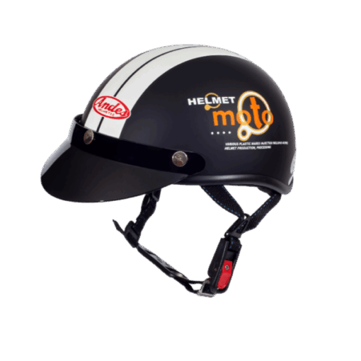 Mũ Bảo Hiểm Nửa Đầu Andes 3SHALY Tem đen trắng
