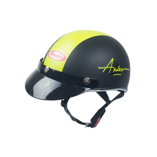Mũ Bảo Hiểm Nửa Đầu Andes 3SHALY Tem đen xanh