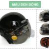 Mũ Bảo Hiểm Nửa Đầu Có Kính GRS A33K màu den bóng