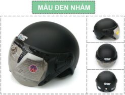 Mũ Bảo Hiểm Nửa Đầu Có Kính GRS A33K màu đen nhám