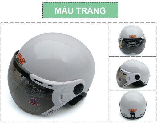 Mũ Bảo Hiểm Nửa Đầu Có Kính GRS A33K màu trắng