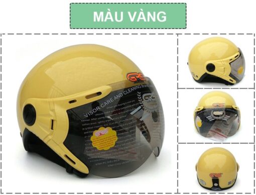 Mũ Bảo Hiểm Nửa Đầu Có Kính GRS A33K màu vàng