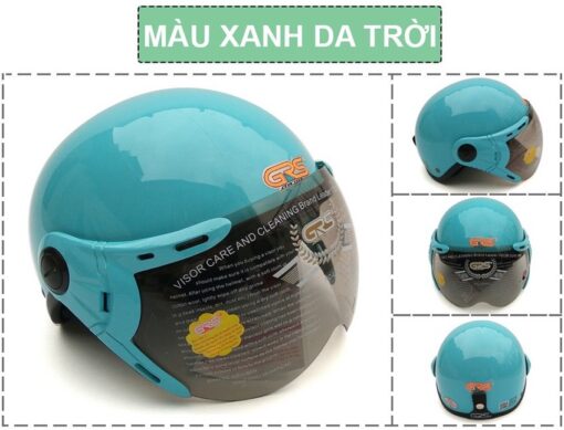 Mũ Bảo Hiểm Nửa Đầu Có Kính GRS A33K màu xanh