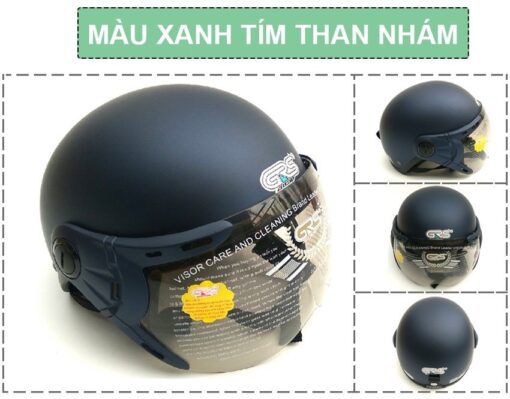 Mũ Bảo Hiểm Nửa Đầu Có Kính GRS A33K màu xanh than