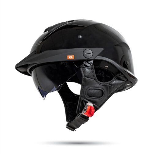 Mũ Bảo Hiểm Nửa Đầu Có Kính Âm LS2 OF590 Rebellion đen bóng