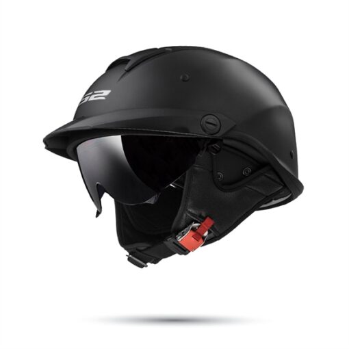 Mũ Bảo Hiểm Nửa Đầu Có Kính Âm LS2 OF590 Rebellion Đen nhám