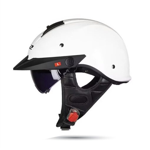 Mũ Bảo Hiểm Nửa Đầu Có Kính Âm LS2 OF590 Rebellion trắng